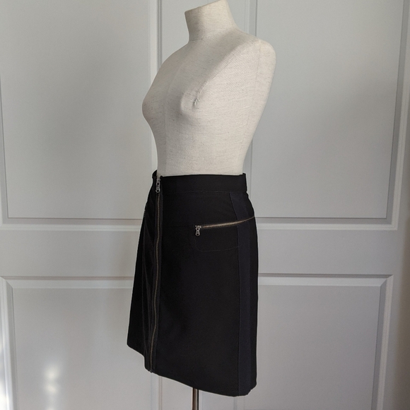 Marc By Marc Jacobs Skirt Mini Exposed Zipper Front Stripe Seams Black 10 EUC - Picture 9 of 15